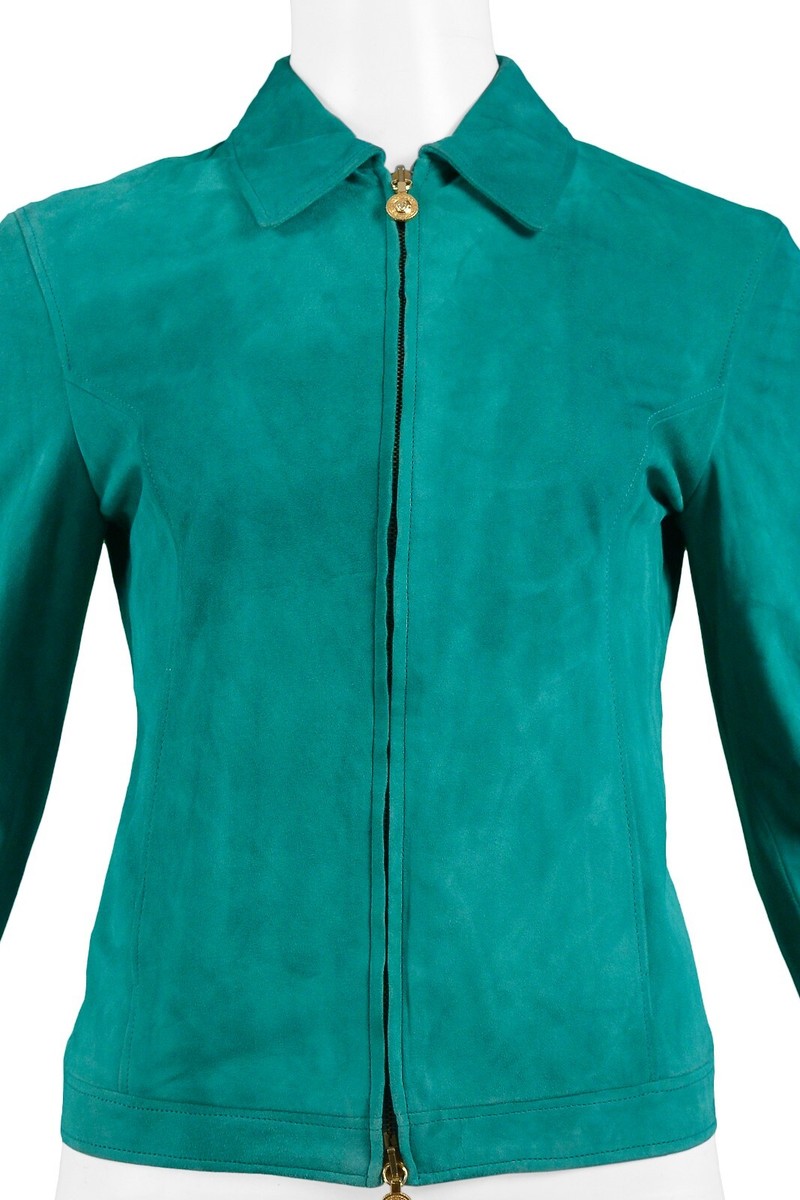 VINTAGE VERSACE GREEN SUEDE JACKET | eBay