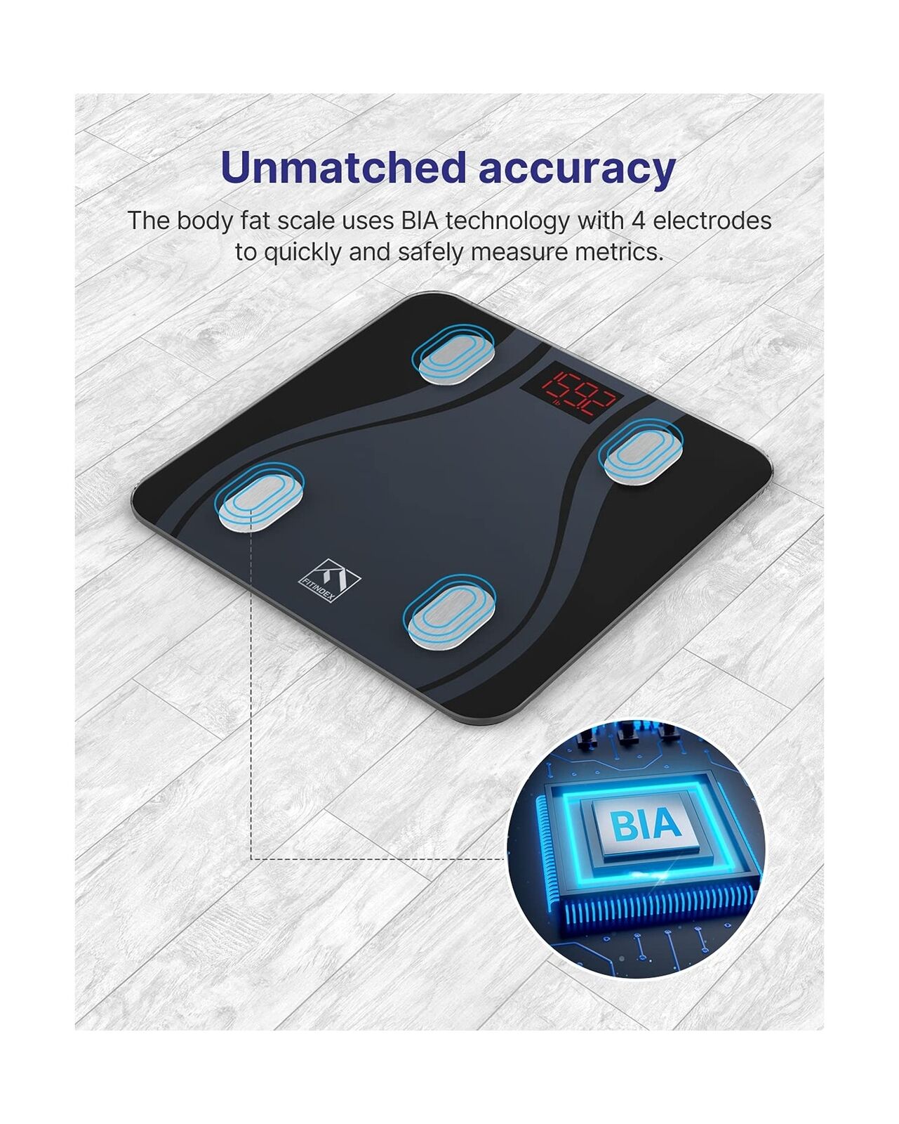 FITINDEX Scale for Body Weight and Fat Percentage, Body Fat Scale