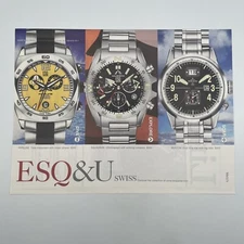 ESQ Swiss Watches 2007 Print Ad 10.5"x8" Pipeline Squadron Beacon styles