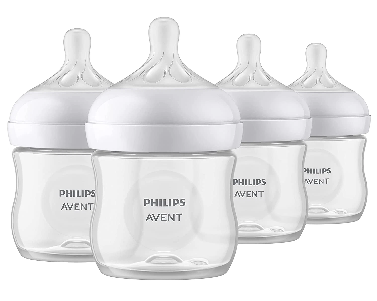 Natural Baby Bottle with Natural Response Nipple, Clear, 4Oz, 4Pack