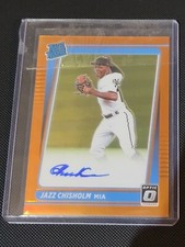 2021 Donruss Optic Jazz Chisholm Prizm ON CARD ORANGE REF AUTO RC YANKEES /75