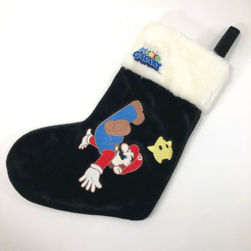 Super Mario Galaxy Black Christmas Stocking 14in Diagonal Nintendo Wii ...