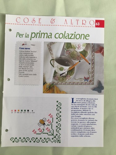 Schema Kreuzstich Stickerei Frühstück Tischdecke Biene Schmetterling