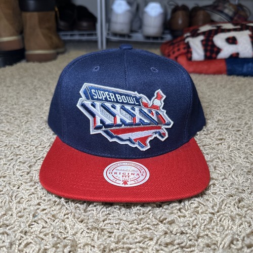 NEW Super Bowl XXXVI Mitchell & Ness NFL Snapback Hat Navy Red 3D Embroidery NWT