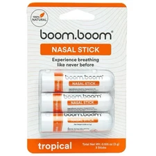 GENUINE BoomBoom Nasal Stick (3 Pack) Boosts Focus Enhances Breathing FREE SHIP