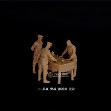 3D Printing 1/72 World War II Soviet Field Command 3 Person Unpainted