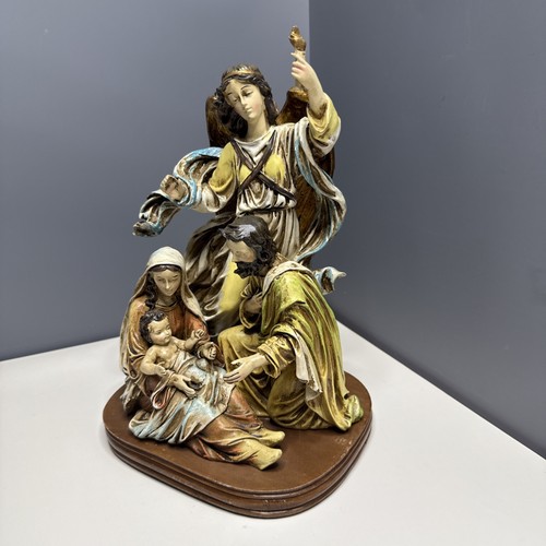 "Estatua vintage de resina fundida de "La Sagrada Familia" José María y Jesús Ángel 12""" - Imagen 2 de 3