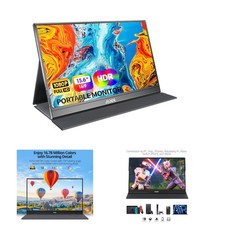 Ultra-Slim 15.6 Inch FHD Portable Monitor with HDR   Perfect for Gaming  Travel