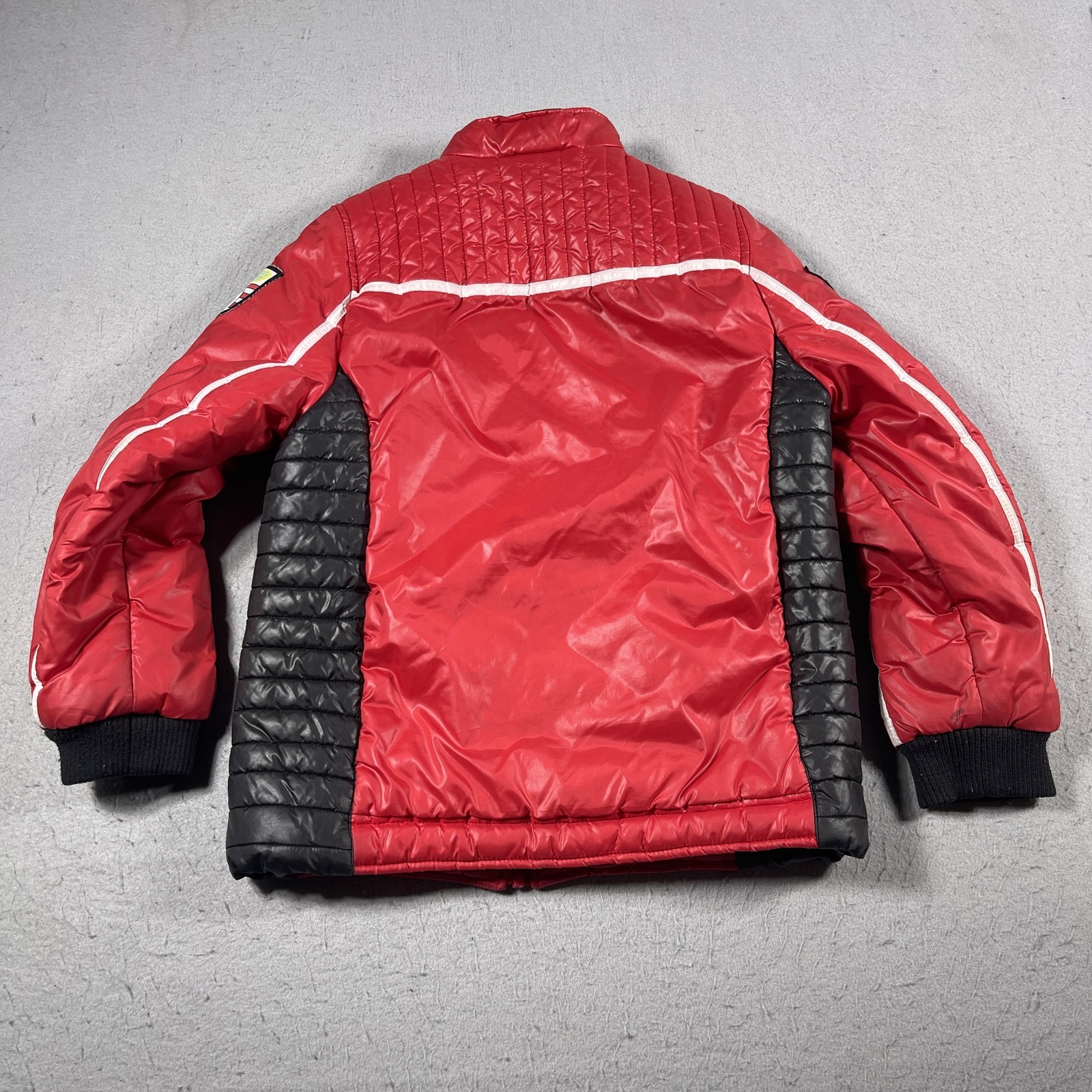 VTG Disney Pixar Cars Lightning McQueen Jacket Boys 10 Red Quilted Puffer Racing image 8
