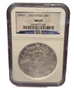 United States Mint American Eagle 1 oz 2010 .999 Silver NGC MS 69 Coin
