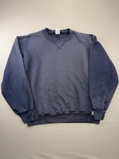Vintage Russel Athletic Sweatshirt Medium USA Made Navy Blue 90s Faded