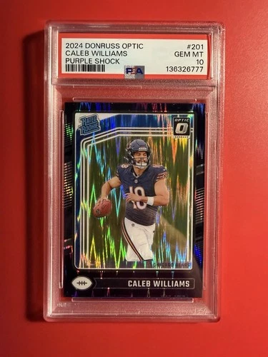 2024 DONRUSS OPTIC #201 CALEB WILLIAMS RATED ROOKIE RC PURPLE SHOCK PSA 10