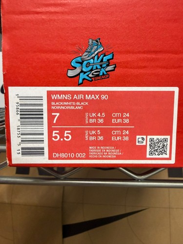 Chaussures de marche décontractées authentiques femme Nike Air Max 90 noir blanc DH8010-002 - Photo 6/6