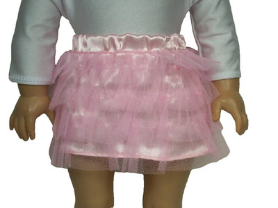 Pink Ruffles Tulle Netting Tutu Skirt Doll Clothes For 18'' American Girl (Debs)
