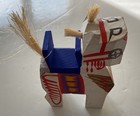Vintage Japanese Milaru Kona Wooden Horse Figurine W/ Straw Mane & Tail 6” Tall — photo 4