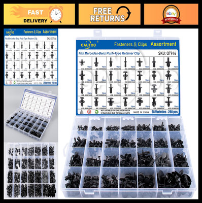 280pcs Push-Type Retainers for Mercedes Benz Bumper Cover, Fender Liner & Trim C