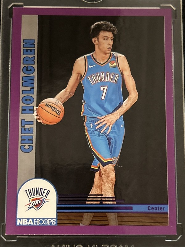 2022-23 Panini NBA Hoops #232 Chet Holmgren RC Purple Oklahoma City Thunder