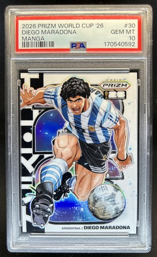 2026 Panini Prizm World Cup Diego Maradona Manga SSP #30 Argentina PSA 10 (92)