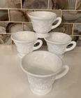Vintage Indiana Colony Harvest Grape Milk Glass Cups Set of 4