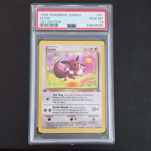 Pokémon TCG Eevee Jungle 1st Edition PSA 10 51/64 Regular English