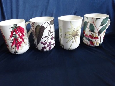 4 Henkelbecher Tasse  The Garden Table by Maxwell Bon China Porzellan 2007