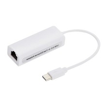 USB-C to Ethernet Adapter, High-Speed Network for Type-C Devices, White