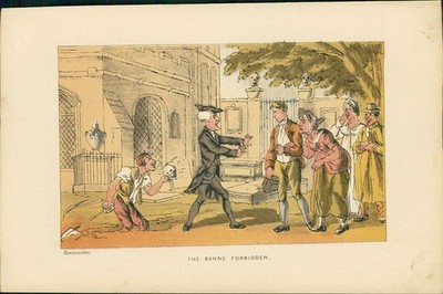 Lithographie : Dr. Syntax - The Banns Forbidden. (Illustration zu ''Doctor Syntax