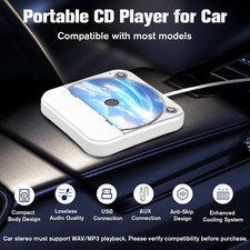 Car CD Player for CD Lovers, Road Trips, Home Listening, AUX  USB Compatible...