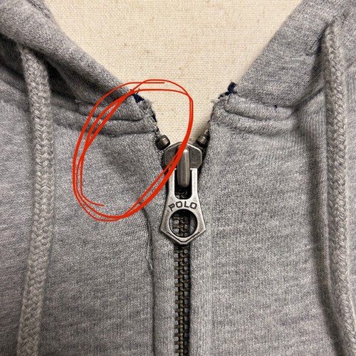 Polo Ralph Lauren Gris Jaspeado Cremallera Tejido Waffle Con Capucha Azul Marino Logo Sudadera - Imagen 14 de 14