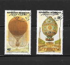 DJIBOUTI SC#C172-3 HOT AIR BALLONS CTO XF USED 1983 COMMEMORATIVE STAMP SET
