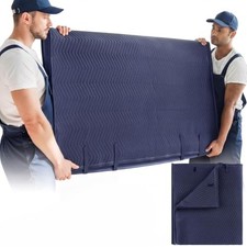 TV Moving Blanket Cover with Secure Straps Thick Padded 60-65 Inch Blue