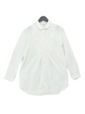 Uniqlo Women's Top L White Cotton with Polyester Tunic