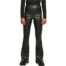 Urban Classics Ladies - Flared Faux Leather Pants black