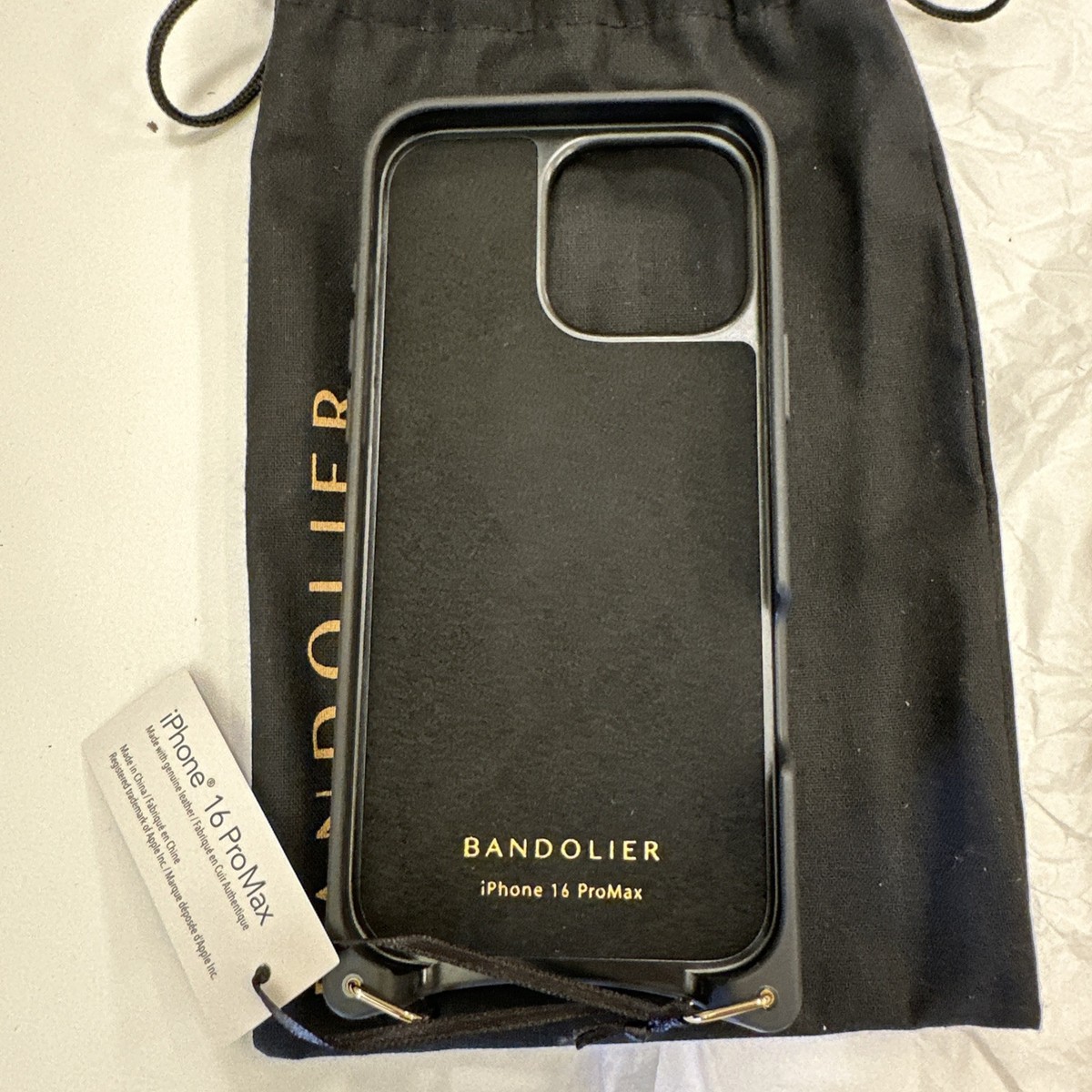 Bandolier CRYSTAL Wristlet Phone Case in Tan/Gold Brand New
