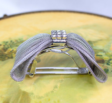 Vintage Kirks Folly Silver Mesh Bow Hair Barrette