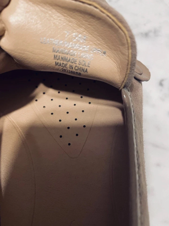 Alex Marie Mujer’s 7 Mocasines Zapatos Greta Gamuza Cuero Taupe Cadena Tostado Planos Nuevos Foto 4 de 4