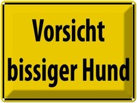 Blechschild 30X40 Cm Vorsicht Bissiger Hund Deko Geschenk Metall Schild