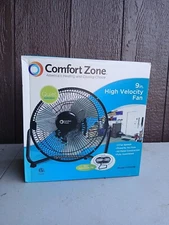 CZHV9B Comfort Zone 9" High Velocity Fan 3 SP 360° Tilt Powerfull Metal Assemble