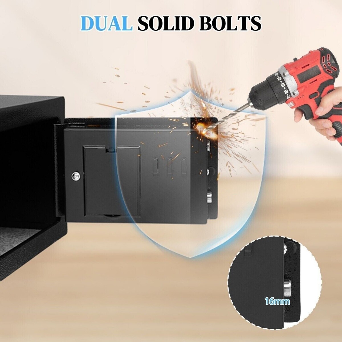 Digital Electronic Safe Box Keypad Lock Security Home Office Cash Jewelry Gun US View 2
