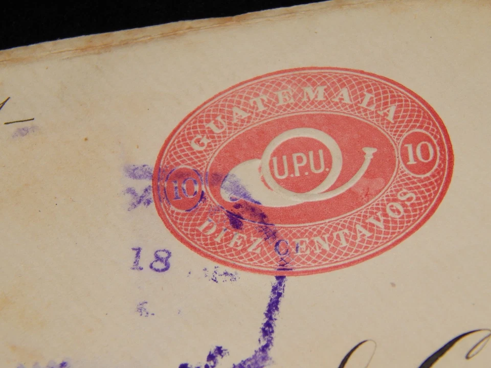 Cubierta de colección, GUATEMALA, 1906, bisel estampado en relieve a Londres, Reino Unido a través de Nueva Orleans Foto 3 de 4