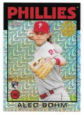 2021 Topps Series 1 ALEC BOHM Silver Pack 1986 Chrome - PHILLIES - 85BC-68
