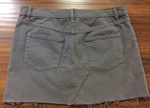 Paper Denim & Cloth Solid Gray Cutoff Denim Mini Skirt Size 30 - Picture 3 of 3