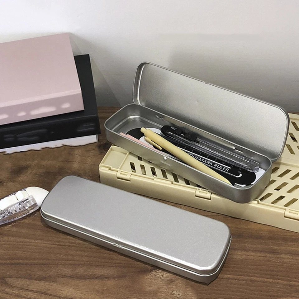 2 Pcs anime pencil case Hinged Tin Box Container Tinplate Stationery Box Metal - Image 3 of 4