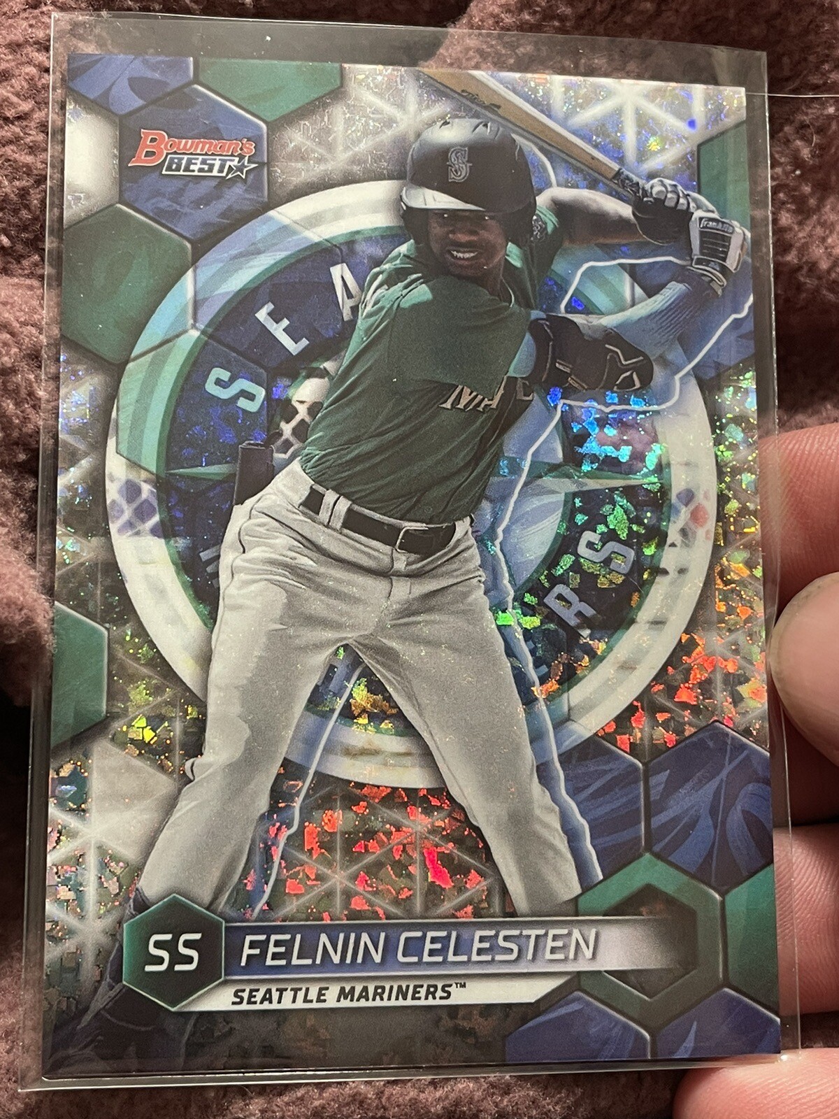 2023 Bowman's Best FELNIN CELESTEN #TP-24 MINI-DIAMOND Refractor /299 Mariners