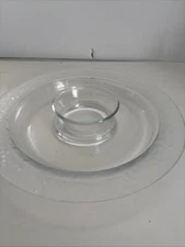 Chip and dip set.  Crystal.  Toscany holiday collection