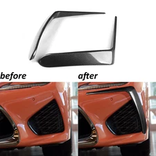 Dry Carbon Fiber Front Bumper Garnish Air Vent Fang Cover For Lexus RC F 2015-18