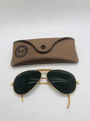 VINTAGE RAY-BAN AVIATOR SUNGLASSES USA Bausch Lomb w/brown case B2