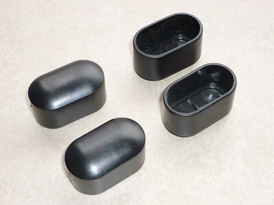 4St. Fusskappen 38x20mm schwarz Hettich Rohrkappen Schutzkappen Gartenstuhl