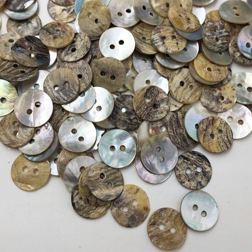 2 Holes Natural Shell Button Flatback Round Clothing Decor Craft Accessory 50Pcs - Picture 5 of 18