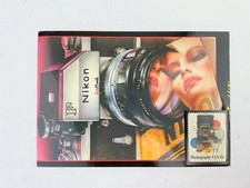 Vintage Nikon Camera Postcard with 2 Stamps